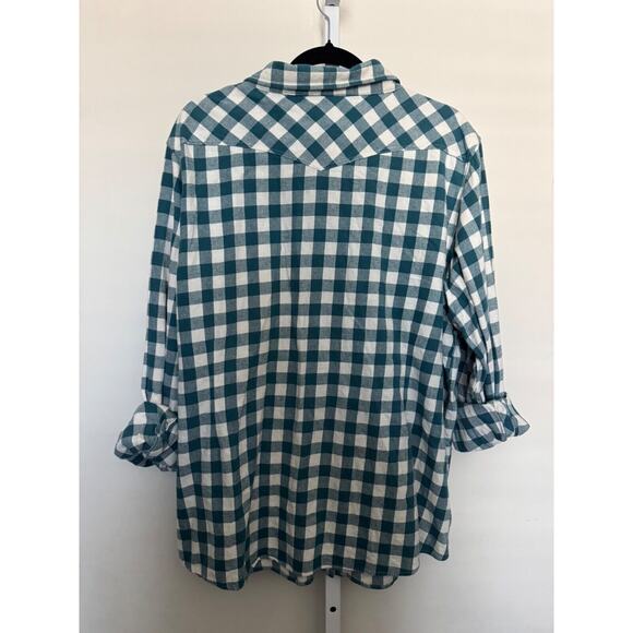 Bit & Bridle Plaid Western Shirt Womens Size 3X Embroidered Flannel Pearl Snap - Picture 7 of 8